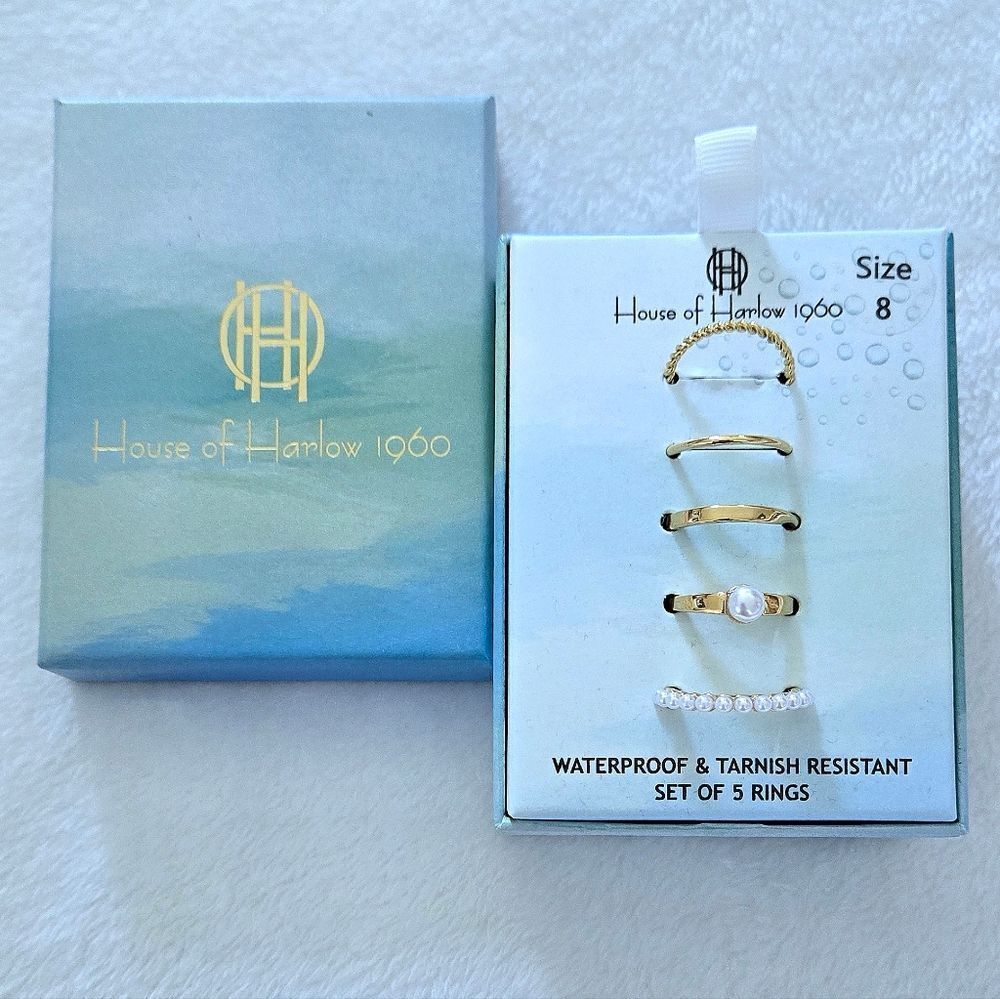House🏠 of Harlow 1960 Five🖐 Gold💛 Rings💍 - NIB